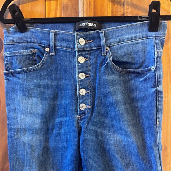 Express Stretch Cropped High Rise Jeans - Size 10R - Picture 2 of 9